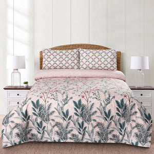Palm Paradise Cotton Printed Bedsheet Set