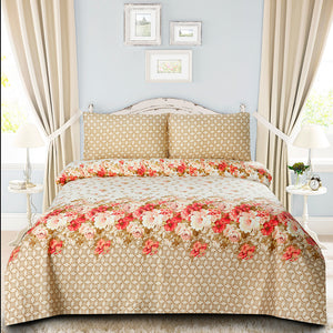 Dune Blossoms Cotton Printed Bedsheet Set