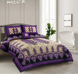 Groovy Luxe 4Pcs Cotton Printed Bedsheet Set