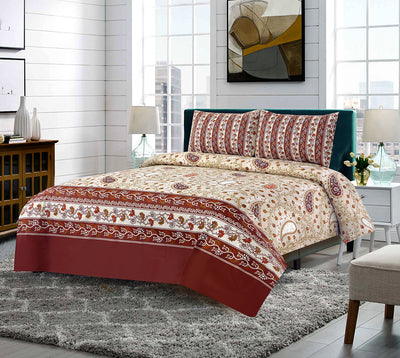 Serene Cotton Printed Bedsheet Set