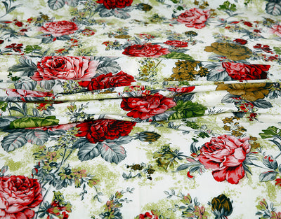 Summer Garden Cotton Printed Bedsheet Set