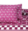 Raspberry Cotton Printed Bedsheet Set