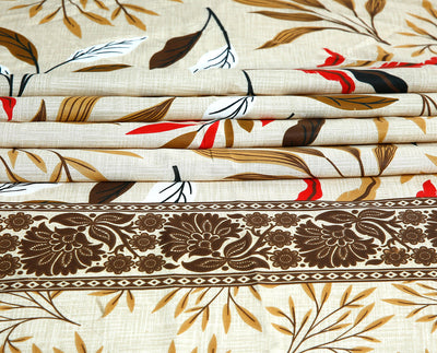 Butter Scotch Cotton Printed Bedsheet Set