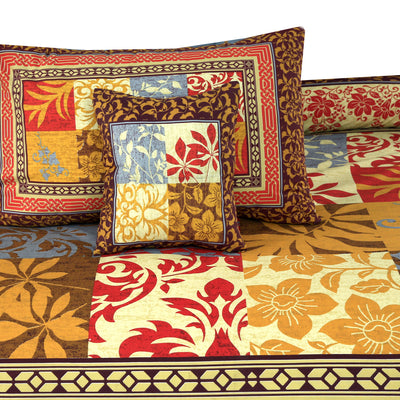 Ethnic Pattern 4Pcs Cotton Printed Bedsheet Set