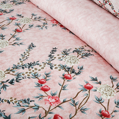 Palm Paradise Cotton Printed Bedsheet Set