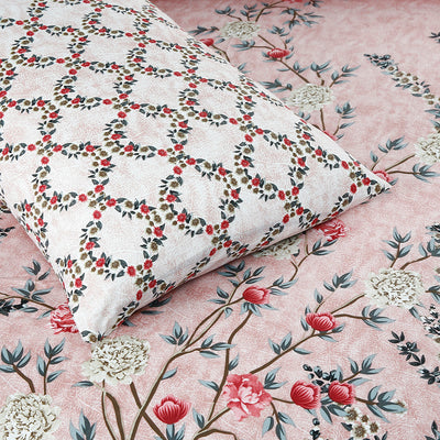 Palm Paradise Cotton Printed Bedsheet Set