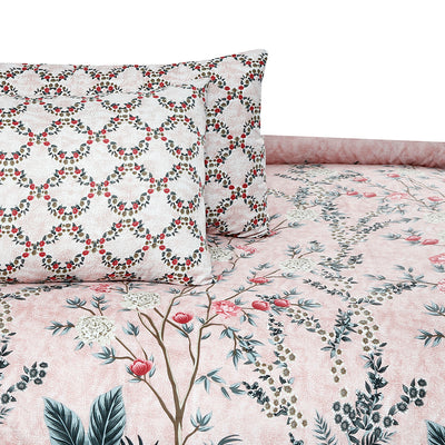 Palm Paradise Cotton Printed Bedsheet Set