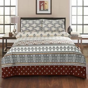 Coco Ethnic Cotton Printed Bedsheet Set