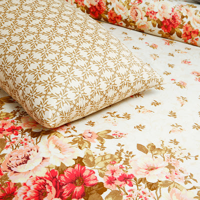 Dune Blossoms Cotton Printed Bedsheet Set