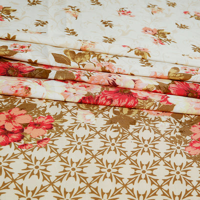 Dune Blossoms Cotton Printed Bedsheet Set