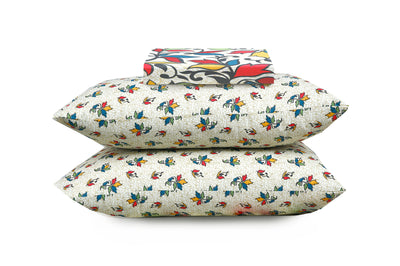 Multi Leaf Cotton Printed Bedsheet Set