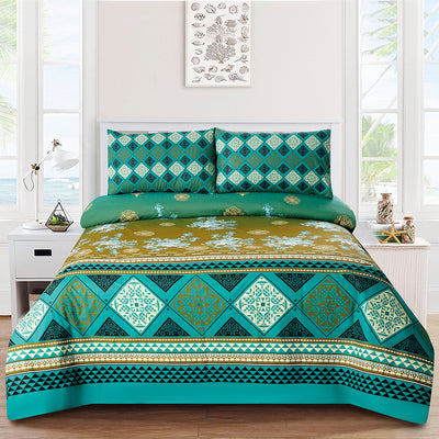 Ebony Cotton Printed Bedsheet Set