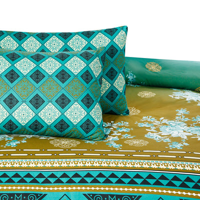 Ebony Cotton Printed Bedsheet Set