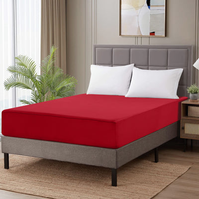 Maroon Waterproof Mattress Protector