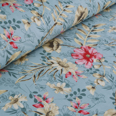 Misty Flora 4Pcs Cotton Printed Bedsheet Set