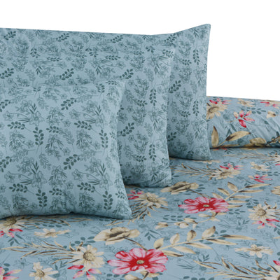 Misty Flora 4Pcs Cotton Printed Bedsheet Set
