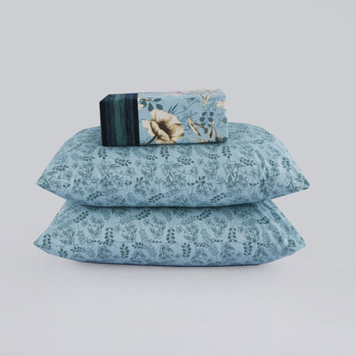 Misty Flora 4Pcs Cotton Printed Bedsheet Set