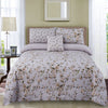 Lilac Flora 4Pcs Cotton Printed Bedsheet Set