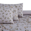 Lilac Flora 4Pcs Cotton Printed Bedsheet Set