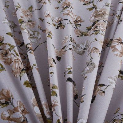 Lilac Flora 4Pcs Cotton Printed Bedsheet Set