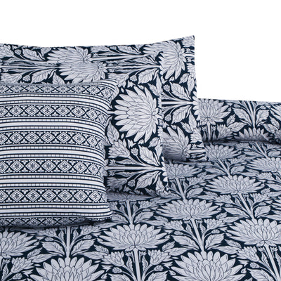 Breezy Wind 4Pcs Cotton Printed Bedsheet Set