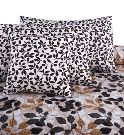 Coffee Bean 4Pcs Cotton Printed Bedsheet Set