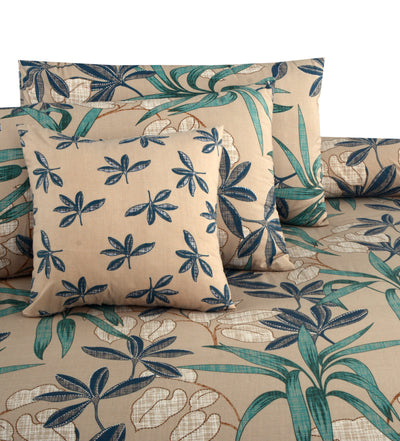 Summer Tea 4Pcs Cotton Printed Bedsheet Set