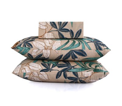 Summer Tea 4Pcs Cotton Printed Bedsheet Set