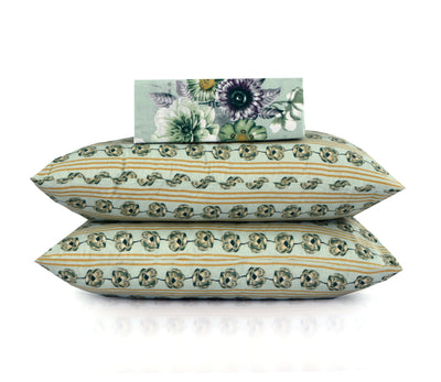 Sea Garden 4Pcs Cotton Printed Bedsheet Set