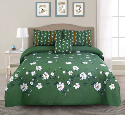 Emerald 4Pcs Cotton Printed Bedsheet Set
