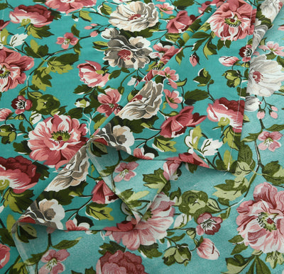 Bloom Nest 4 Pillow Cotton Printed Bedsheet Set