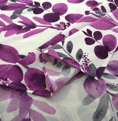 Lavender Bloom 4 Pillow Cotton Printed Bedsheet Set