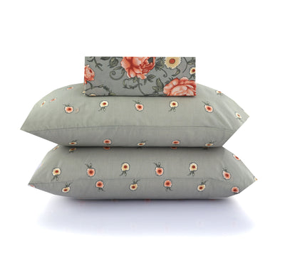 Sunkissed Comfort 4 Pillow Cotton Printed Bedsheet Set