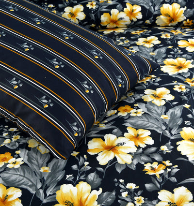 Nightingale 4 Pillow Cotton Printed Bedsheet Set