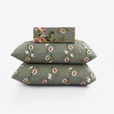 Spring Serenade 4 Pillow Cotton Printed Bedsheet Set