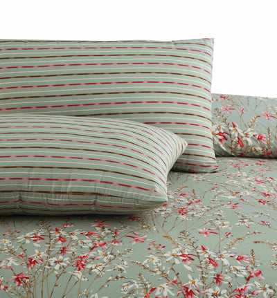 Sand Petals Cotton Printed Bedsheet Set