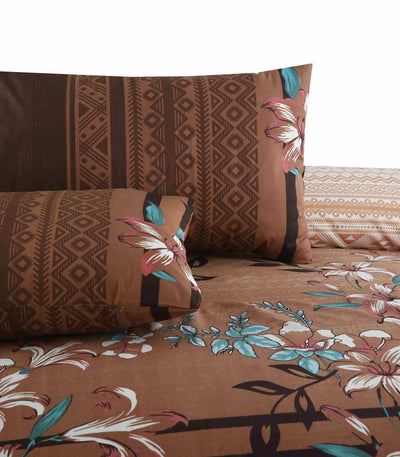 Sandy Breeze Cotton Printed Bedsheet Set