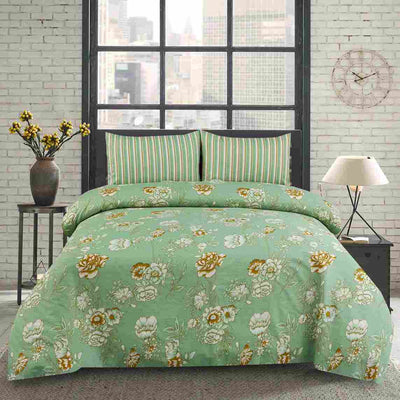 Crispy Calm Cotton Printed Bedsheet Set