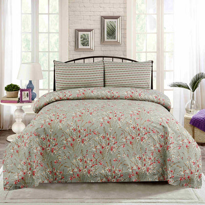 Sand Petals Cotton Printed Bedsheet Set