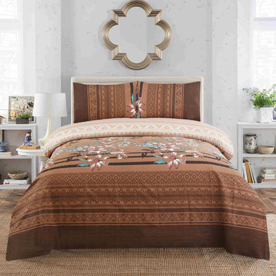 Sandy Breeze Cotton Printed Bedsheet Set
