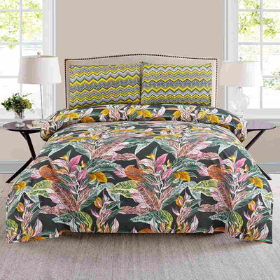 Sunny Vibes Cotton Printed Bedsheet Set