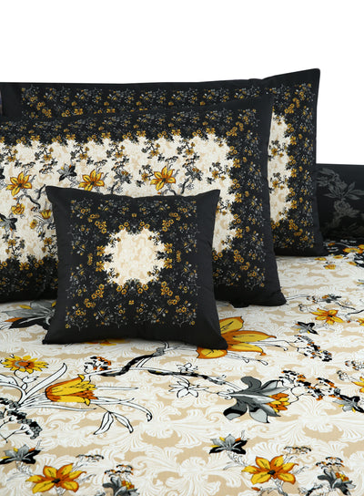 Sunshine Petals 4Pcs Cotton Printed Bedsheet Set