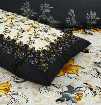 Sunshine Petals 4Pcs Cotton Printed Bedsheet Set