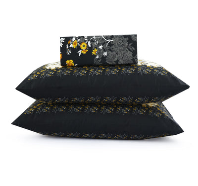 Sunshine Petals 4Pcs Cotton Printed Bedsheet Set