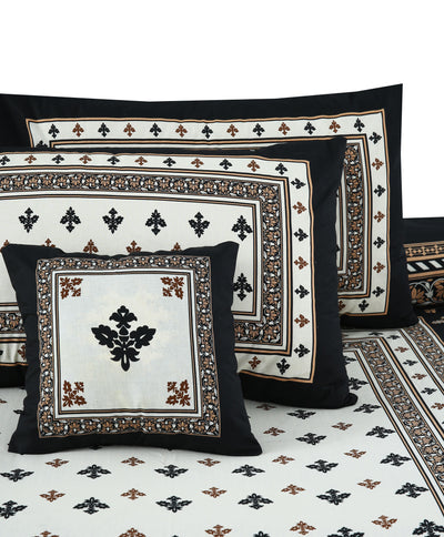 Cultural Whisper 4Pcs Cotton Printed Bedsheet Set