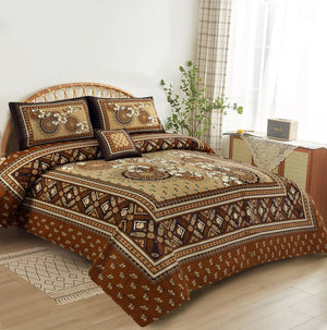 Clash Thread 4Pcs Cotton Printed Bedsheet Set