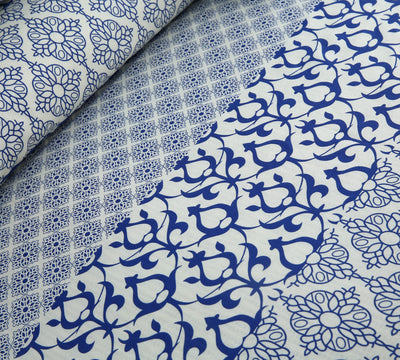 Azure Hue 4Pcs Cotton Printed Bedsheet Set