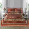 Fire Orange Multani Bed Sheet Set
