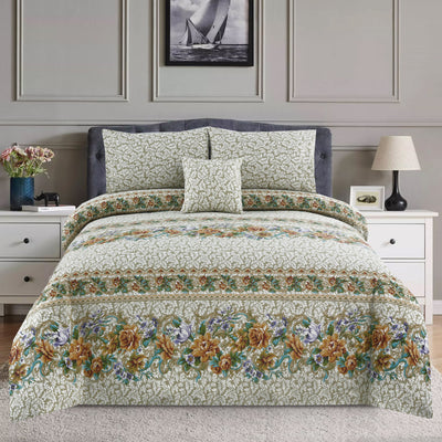 Sea Shell 4Pcs Cotton Printed Bedsheet Set