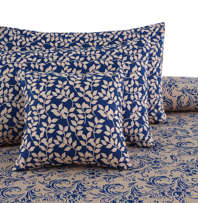 Sea Wave 4Pcs Cotton Printed Bedsheet Set